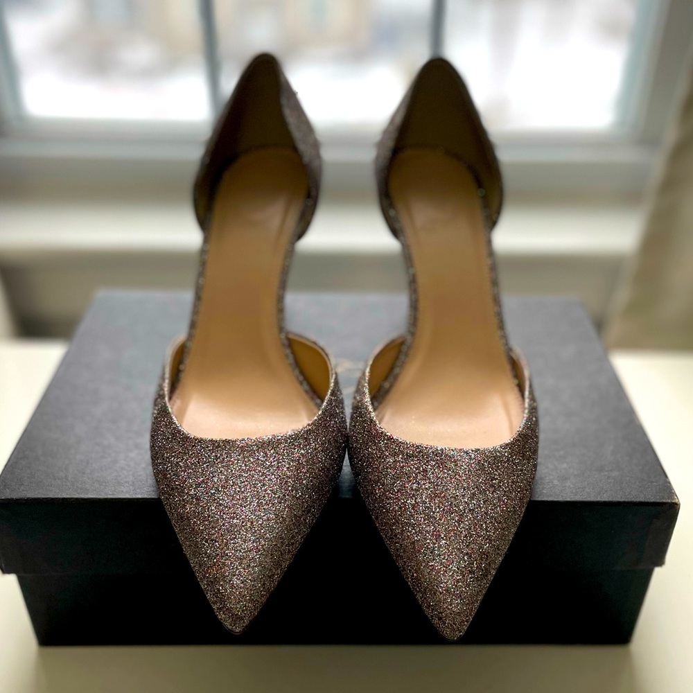 NWT J Crew Lucie Glitter Pumps